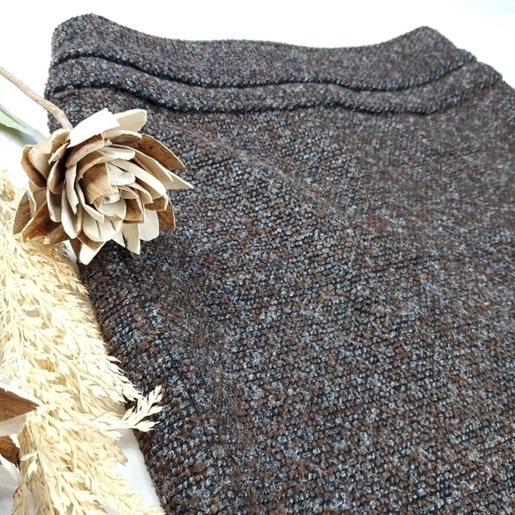Adrienne Vittadini Thick Brown Blk Texture Skirt 10 - Picture 9 of 15